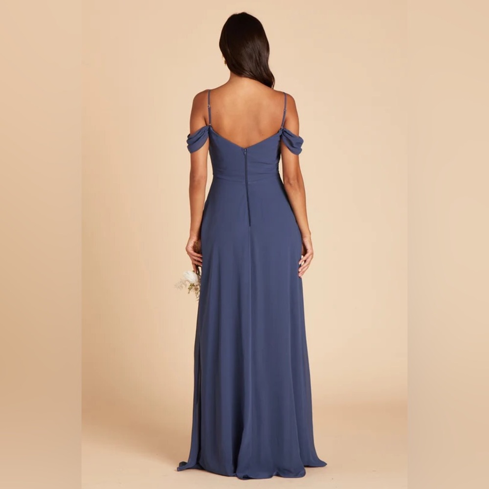 Birdy Grey DEVIN CONVERTIBLE DRESS CHIFFON SLATE BLUE LARGE NEW NWT BRIDESMAID - Picture 2 of 5